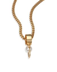 Chloé | Metallic Darcey Faux Pearl Convertible Ring/pendant Necklace | Lyst
