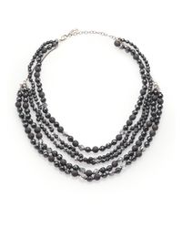 Chan Luu | Black Hematite, Crystal & Sterling Silver Multi-strand Beaded Necklace | Lyst