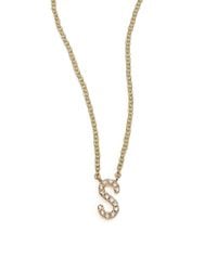 Sydney Evan | Diamond & 14k Yellow Gold Initial Necklace | Lyst