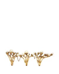 Erickson Beamon | White 'stratosphere' Faux Pearl Three Ring Set | Lyst