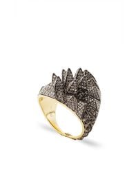 Noor Fares | Metallic Gold And Diamond Geometry 101 Merkaba Ring | Lyst