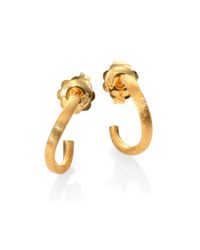 Marco Bicego | Metallic Delicati 18k Yellow Gold J Hoop Earrings | Lyst