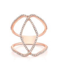 Anne Sisteron - Pink 14kt Rose Gold Diamond Edgy Cigar Band Ring - Lyst