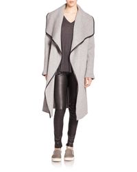 Wool-Blend Wrap Coat | Lyst