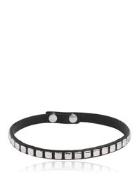 Saint Laurent | Black 10mm Studded Leather Choker | Lyst
