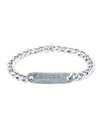Anne Sisteron - Metallic 14kt White Gold Diamond Luxe Id Bracelet - Lyst