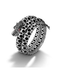 John Hardy | Double Coil Bracelet With Black Enamel | Lyst