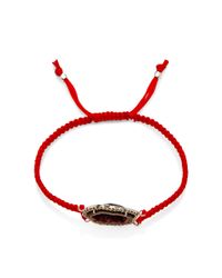 Kimberly Mcdonald | One Of A Kind Red Geode and Yellow Diamond On Kabbalah Red Macrame Bracelet | Lyst