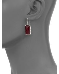 Ippolita | Red Wonderland Scarlet Mother-Of-Pearl, Clear Quartz & Sterling Silver Rectangle Doublet Drop Earrin | Lyst