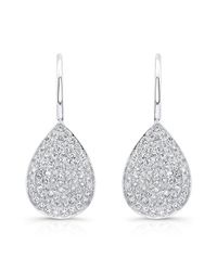 Anne Sisteron - 14kt White Gold Diamond Small Pear Shaped Earrings - Lyst