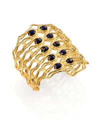 Alexis Bittar | Metallic Elements Maldivian Lapis Scalloped Aigrette Cuff Bracelet | Lyst