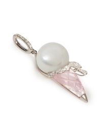 Bao Bao Wan | Metallic Diamond Pearl Rose Quartz Ice Cream Pendant | Lyst