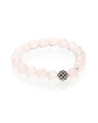 Lagos | Metallic Madagascar Rose Quartz Sterling Silver Bead Bracelet | Lyst