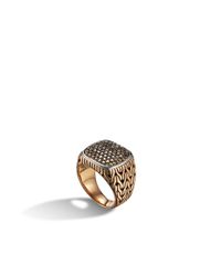 John Hardy | Brown Classic Chain Large Square Ring for Men | Lyst