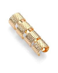 Maison Margiela | Metallic Knuckle Duster Textured Four-band Ring Set | Lyst