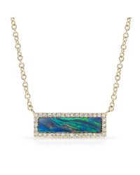 Anne Sisteron - Metallic 14kt Yellow Gold Opal Diamond Brick Necklace - Lyst