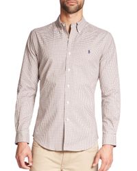 Polo Ralph Lauren | Brown Slim-fit Tattersall Stretch-oxford Sportshirt for Men | Lyst