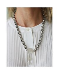 Ali Grace Jewelry | Metallic Silver Brass Round Chain & Crystal Necklace | Lyst
