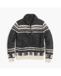 J.Crew | Gray Cotton-merino Wool Shawl-collar Zip-up Cardigan Sweater for Men | Lyst