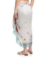Johnny Was Multicolor Emilia Printed Cotton-silk Sarong Coverup