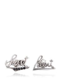 Saint Laurent | Metallic Sweetheart Earrings | Lyst