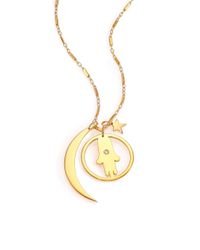 Jennifer Zeuner | Metallic Cherie Moon, Hamsa & Star Triple-pendant Necklace | Lyst