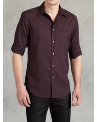 John Varvatos | Purple Cotton Rolled Sleeve Shirt for Men | Lyst