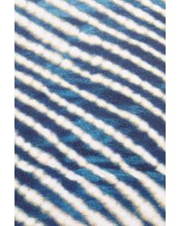 ViX Corales Asymmetric One Shoulder Bikini Top - Blue & White Stripe Print