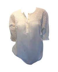 Closed - White Shirt Blouse With Broderie Anglaise - Lyst