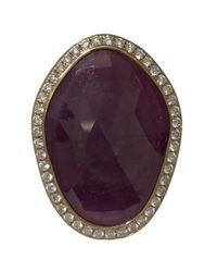 Barry Brinker - Red Ruby And Diamond Bezel Set Ring - Lyst