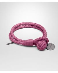 Bottega Veneta - Pink Leather Bracelet - Lyst