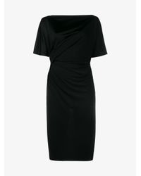 Givenchy | Black Ruched Short Sleeve Dress | Lyst