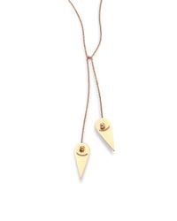 Ginette NY | Pink Mrs. Joe 18k Rose Gold Mini Lariat Necklace | Lyst