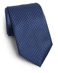 Saks Fifth Avenue | Blue Diamond Print Silk Tie for Men | Lyst