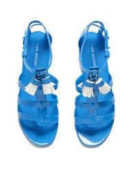 Love Moschino Blue Women'S Tassel Jelly Sandals