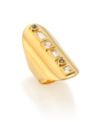 Elizabeth and James | Metallic Jo White Sapphire Knuckle Ring | Lyst