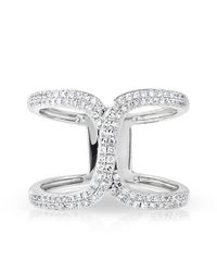Anne Sisteron - Metallic 14kt White Gold Diamond Double Horseshoe Ring - Lyst