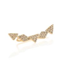 Jacquie Aiche | Metallic Diamond & 14K Yellow Gold Kite Triangle Single Ear Cuff | Lyst