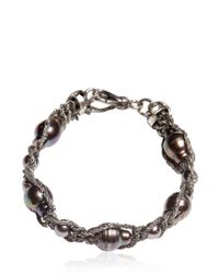Emanuele Bicocchi | Metallic Pearl & Silver Bracelet | Lyst