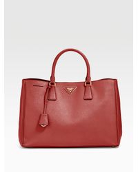 Prada | Red Saffiano Lux Tote for Men | Lyst