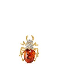 Kenneth Jay Lane | Orange Crystal Pavé Resin Jewel Scarab Beetle Ring | Lyst