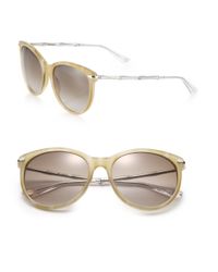 Gucci | Natural Bamboo 56mm Oval Frame | Lyst