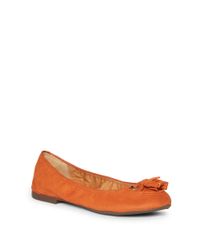 Ralph Lauren | Orange Brandie Suede Flat | Lyst