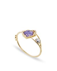 Jordan Alexander | Metallic Mo Exclusive: One Of A Kind 18k Gold Charoite And Pearl Slice Bracelet | Lyst
