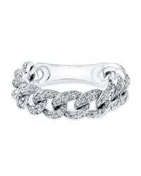Anne Sisteron - 14kt White Gold Diamond Thin Chain Link Ring - Lyst