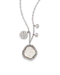 Meira T | Metallic Rough Diamond & 14k White Gold Pendant Necklace | Lyst