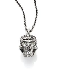 Alexander McQueen | Metallic Poppy Skull Pendant Necklace | Lyst