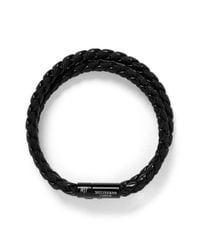 Tateossian | Black 'Chelsea' Double Wrap Braided Bracelet for Men | Lyst