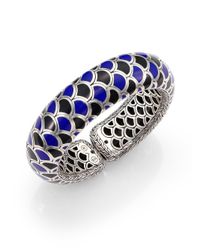 John Hardy | Multicolor Naga Enamel & Sterling Silver Wide Flex Cuff Bracelet/Blue | Lyst
