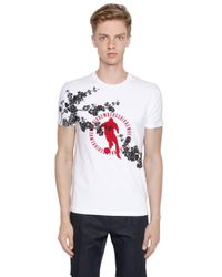 Bikkembergs | White Cherry Blossom Cotton Jersey T-shirt for Men | Lyst